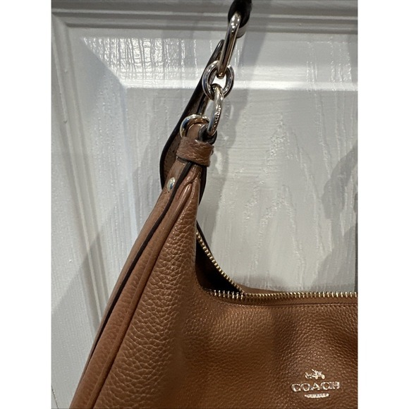 Coach Brown Harley Pebble Leather Hobo Shoulder Bag F38259 - Picture 3 of 11